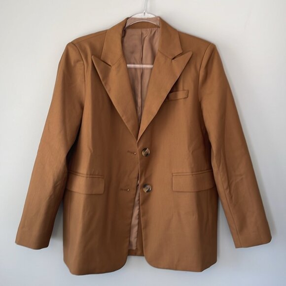 Brown structured oversized blazer - Picture 4 of 5